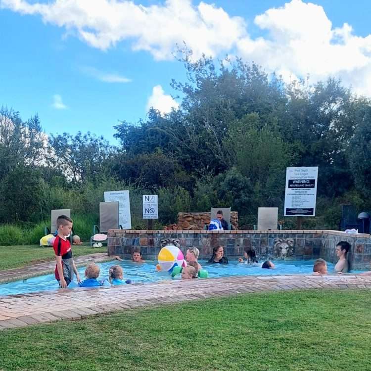 Game lodge with heated pool